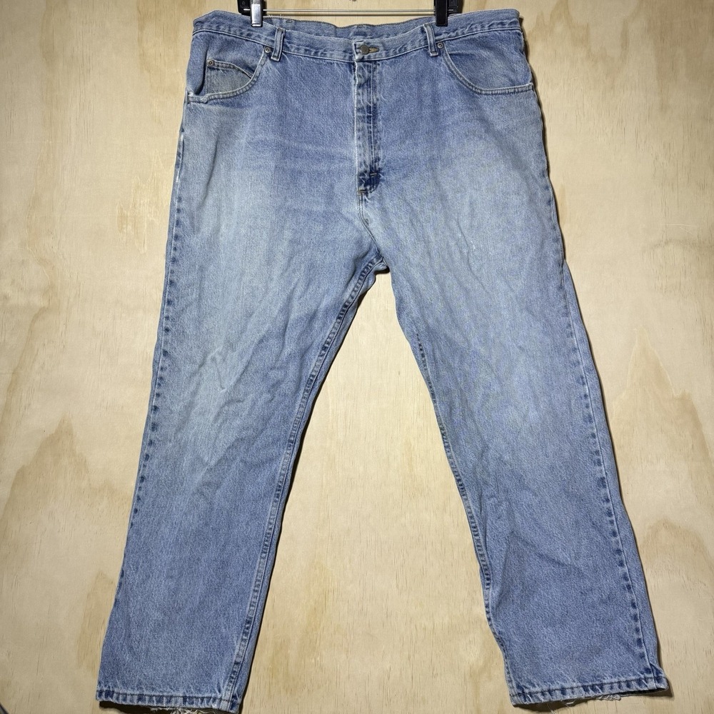 Wrangler Five Star Jeans Men 42x30 Relaxed Fit Straight Leg Light Wash 97601VR